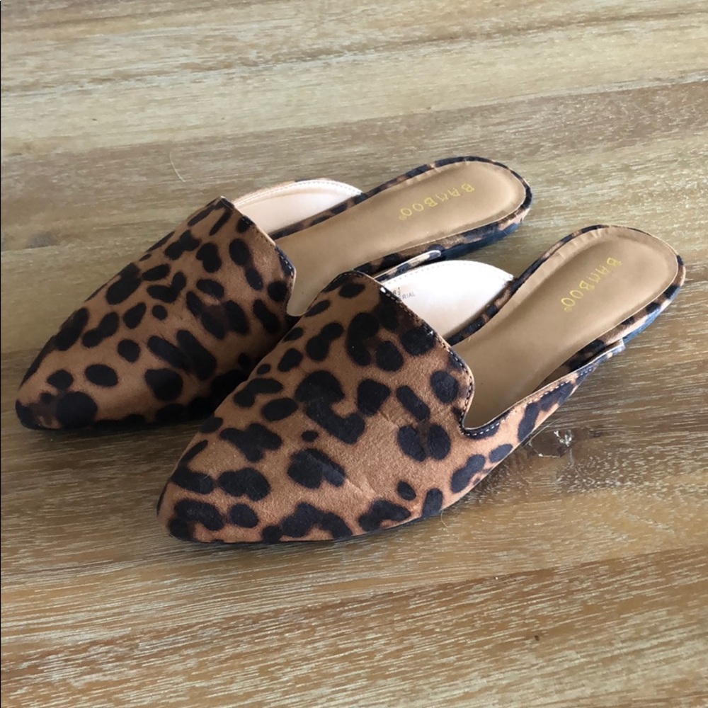 Leopard Print Slide Mules